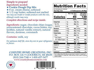 Country Home Creations Snacks Cookie Dough Dip Mix