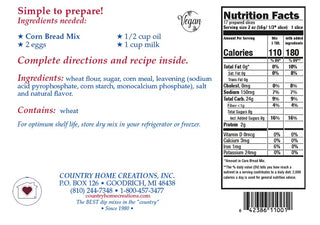 Country Home Creations Snacks Corn Bread Mix