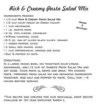Country Home Creations Snacks Creamy Pasta Salad Mix