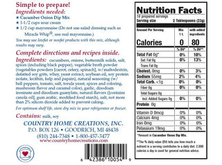 Country Home Creations Snacks Cucumber Onion Dip Mix