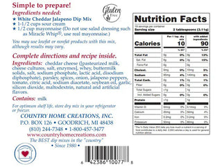 Country Home Creations Snacks White Cheddar Jalapeno Dip Mix