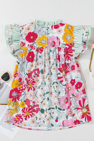 Jessa Floral Ruffle Trim Blouse