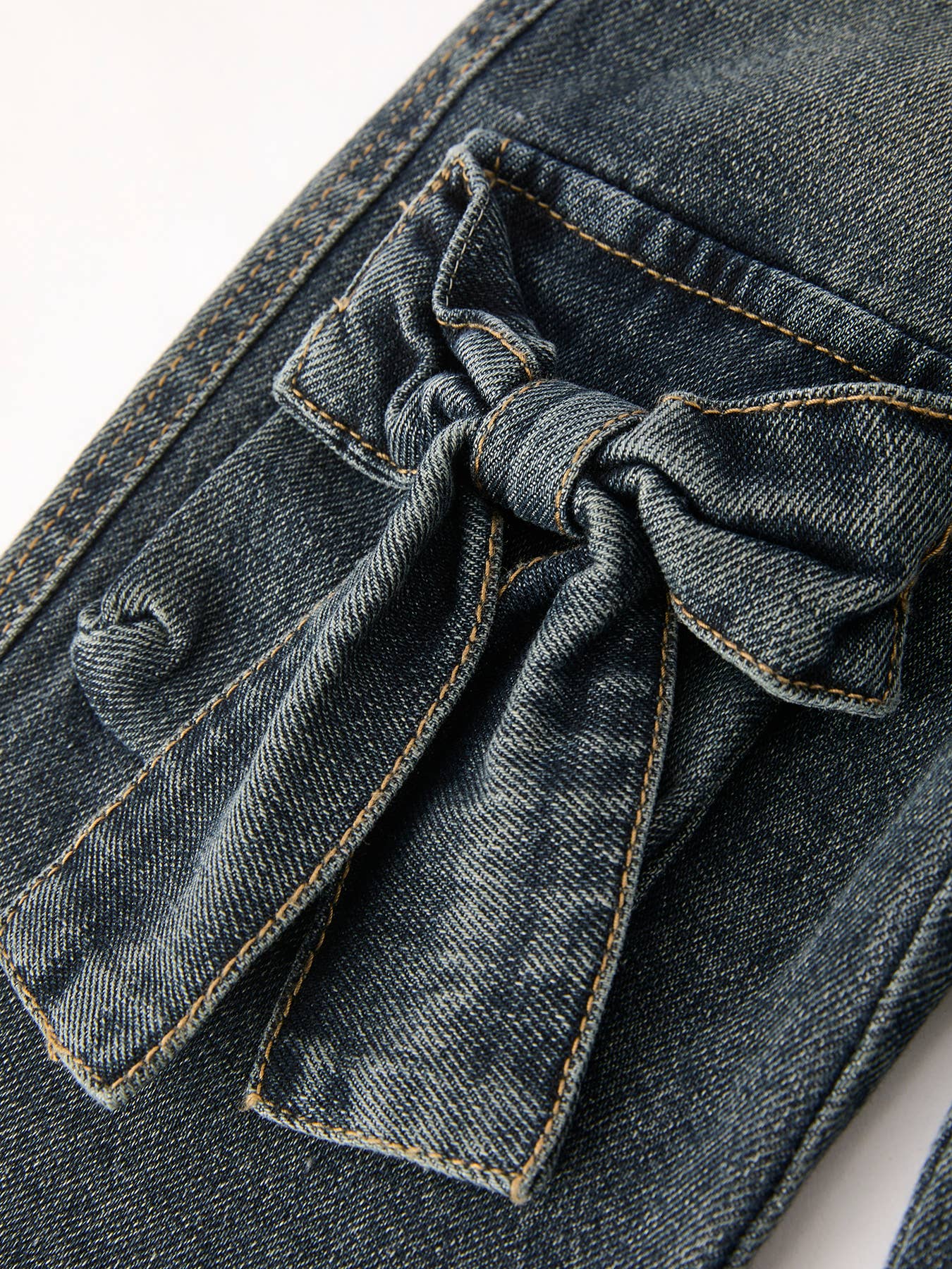Girls Bow Stretch Jeans