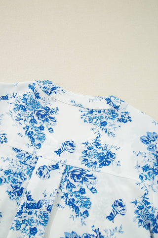 Viola Blue Floral  Blouse