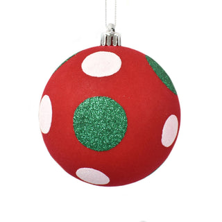 David Christopher's Collection Christmas Ornament 4" Candy Glitter Dot Ball Ornament
