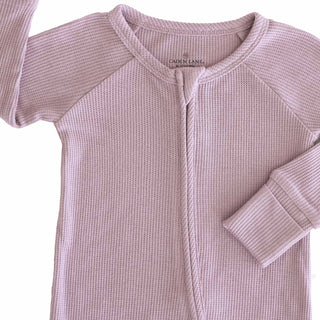 Amethyst Waffle Bamboo Convertible Zip Romper