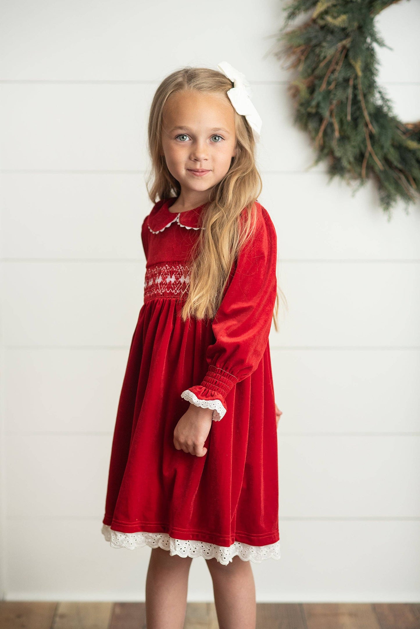 Kids Red Velvet Holiday Dress
