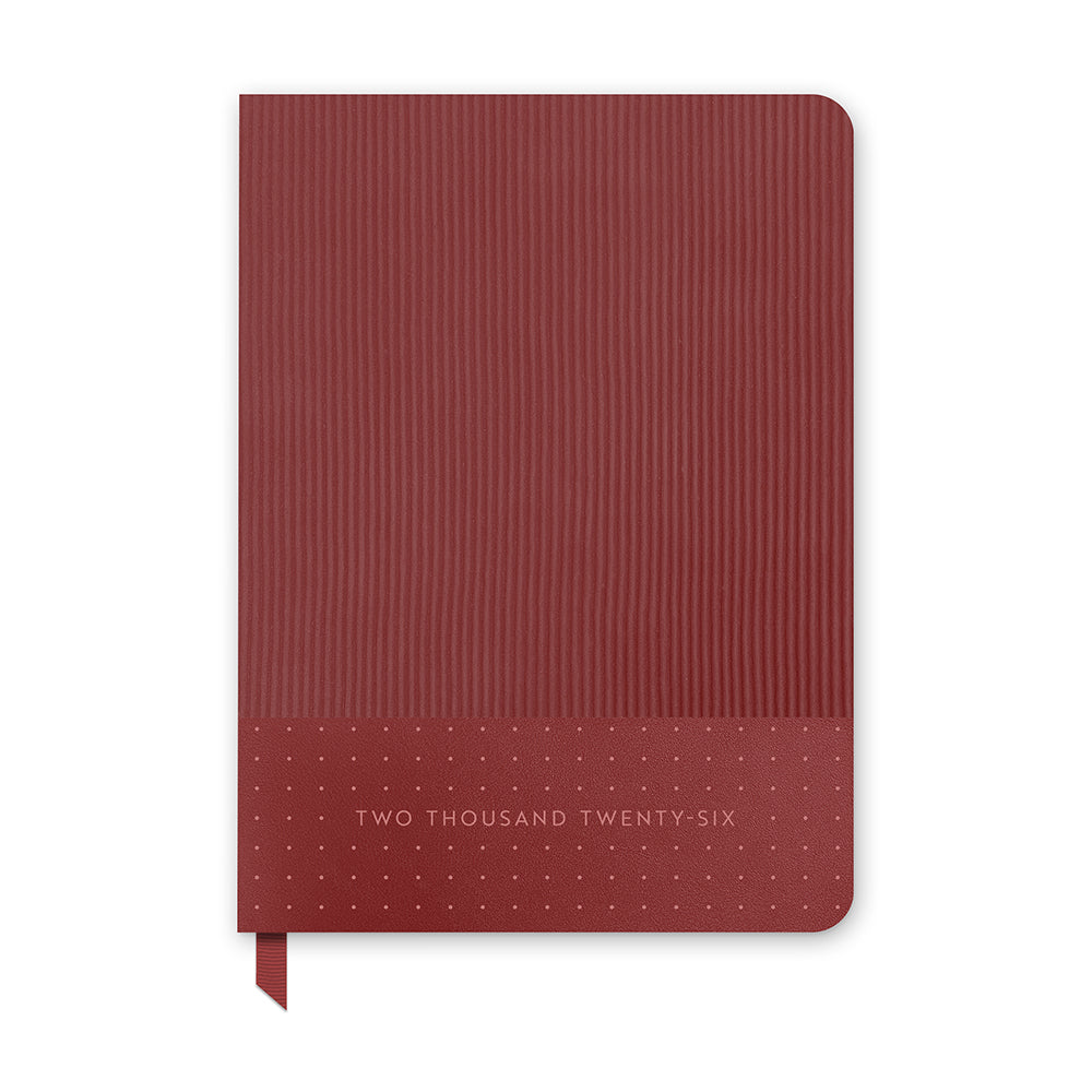 2026 Dots on Burgundy Medium Dual-Textured Planner