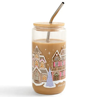 Gingerbread Village Christmas Glass