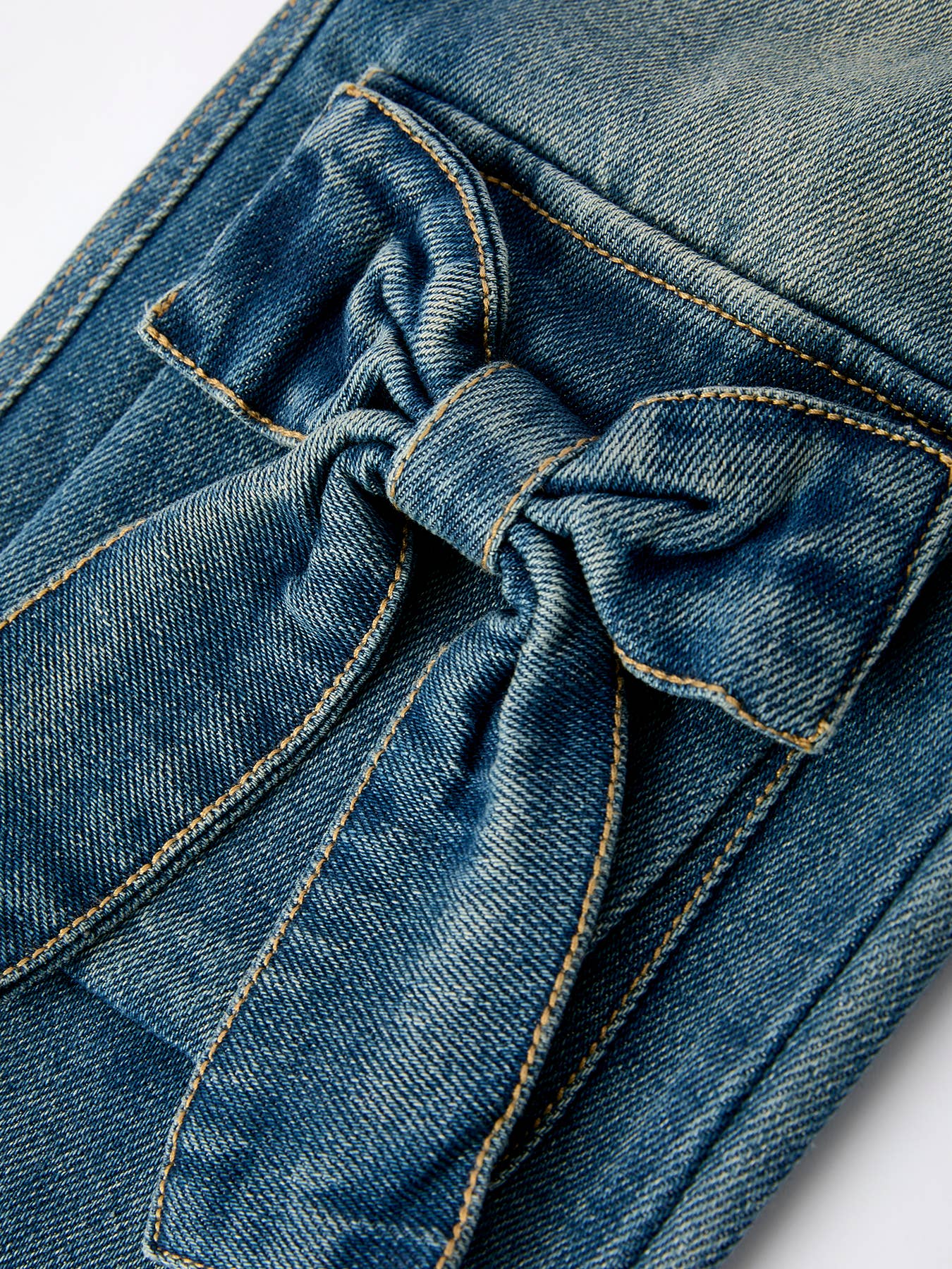 Girls Bow Stretch Jeans