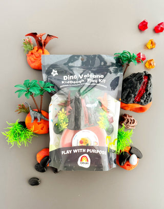 Earth Grown KidDoughs (KidDoughs by EGKD) Toys Dino Volcano KidDough Play Kit