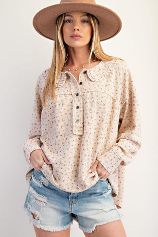 Easel Women's Tops Floral Thermal Top