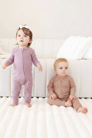 Amethyst Waffle Bamboo Convertible Zip Romper