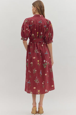 Entro Women’s Dresses Burgundy Floral Dress