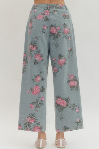 Entro Women's Pants Floral Print Pants