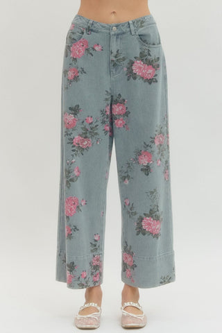 Entro Women's Pants Floral Print Pants