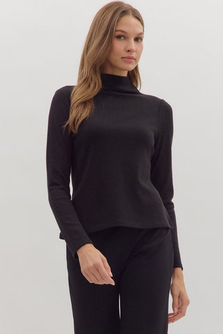Entro Women's Tops Long Sleeve Ribbed Sweater