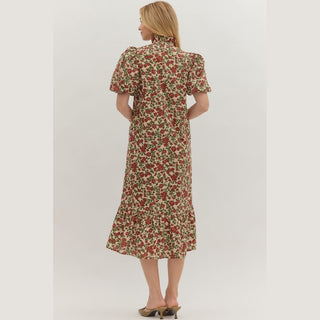 Taupe Floral Dress