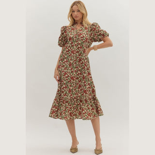 Taupe Floral Dress
