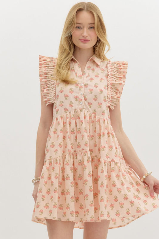 Peachy Floral Dress