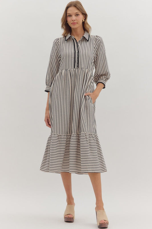 Black Striped Dress