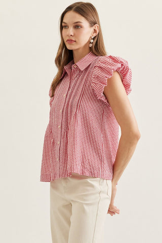 Red Plaid Top