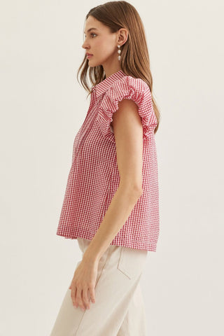 Red Plaid Top