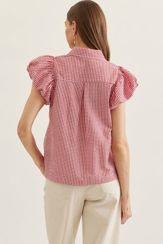 Red Plaid Top