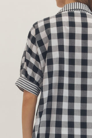 Black Gingham Top