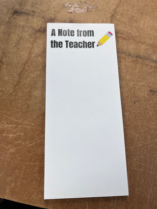Feather Printing Stationary Note from Teacher Notepad