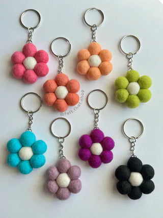 Felt That Keychains Felt Flower Keychain