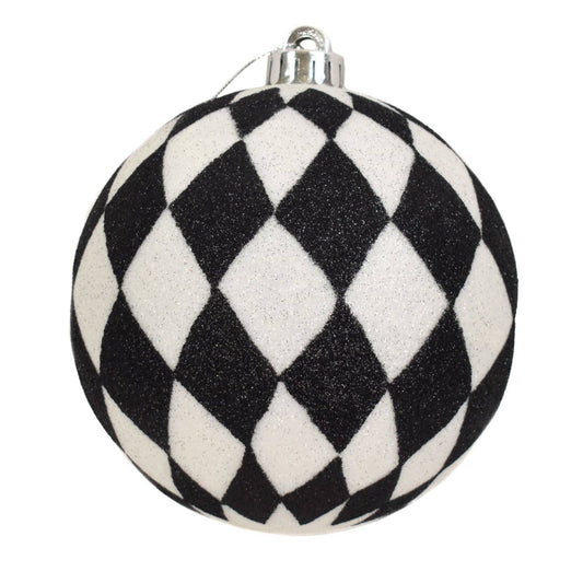 Black/White Harlequin Print Ornament