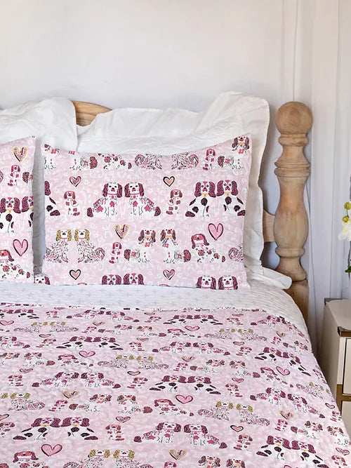 Foo Dogs in PInk Quilt