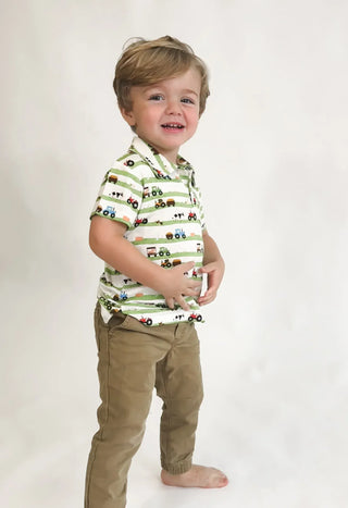 Goosie's Children's Clothes Farm Stripes Polo Shirt