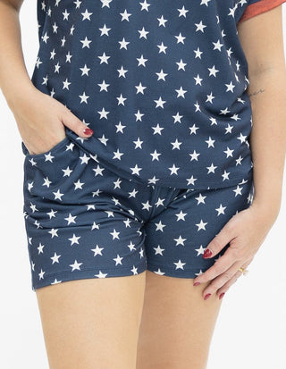 GRACE+EMMA by Southern Grace Women's Bottoms Blue and White Star Shorts