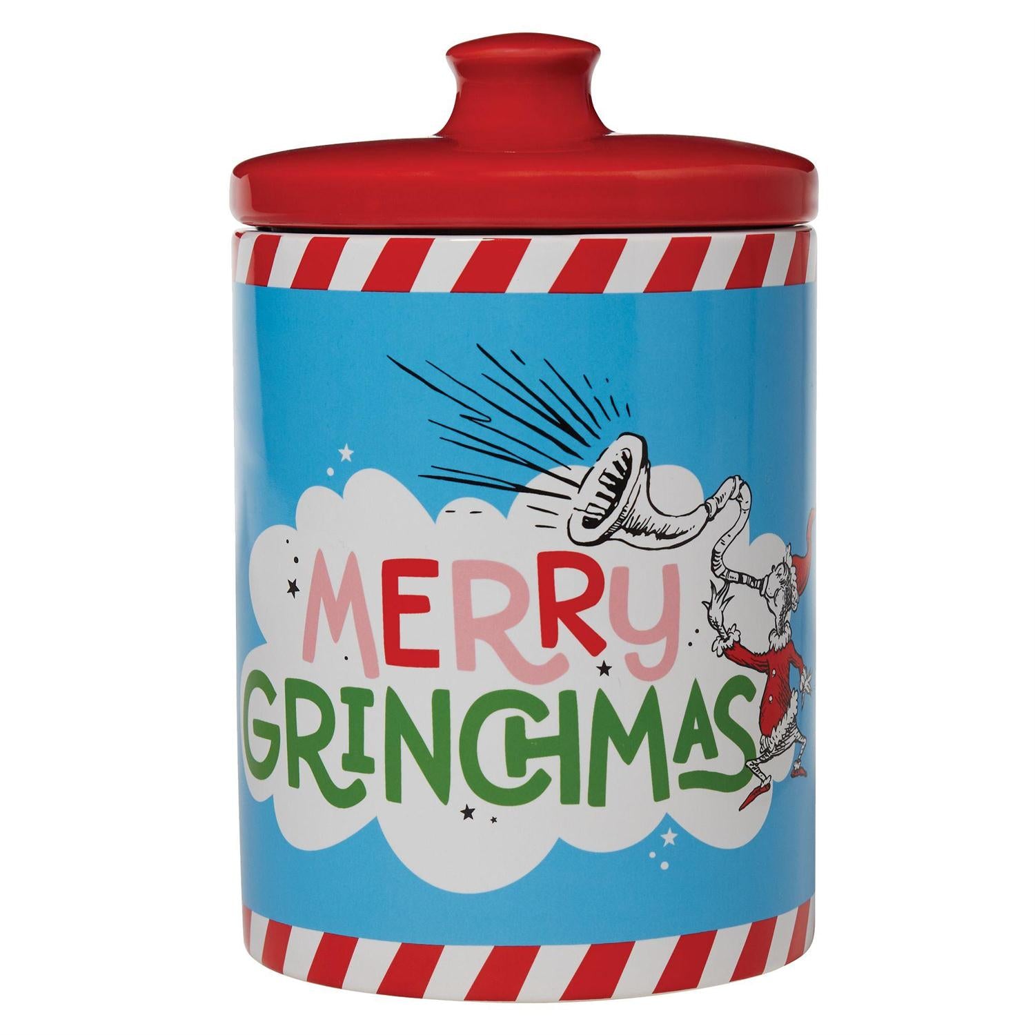 Grinch cookie canister