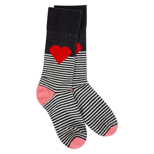 Wool Socks Black Heart