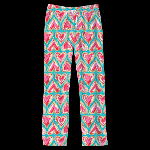 hearts pajama pants