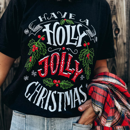 Holly Jolly Christmas tee2