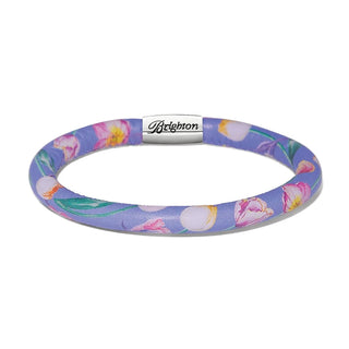 Brighton La Tulipe Iris Woodstock bracelet in purple with colorful floral design