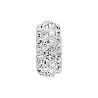 Brighton Ice Diva silver spacer bead with clear crystal rhinestones on white background