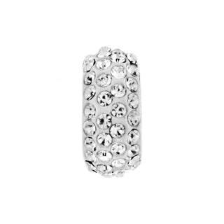 Brighton Ice Diva silver spacer bead with crystal rhinestones on white background