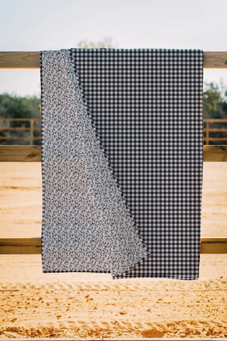 Ida Mae Home Blankets Anthia Gingham Black Quilt