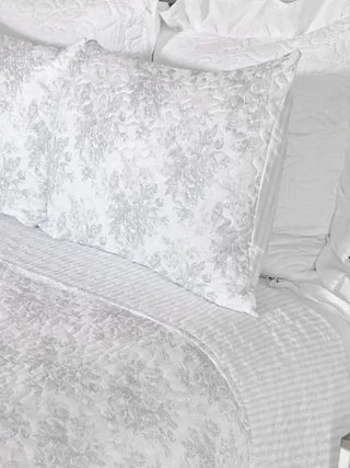 Ida Mae Home Blankets Rose Toile Gray Standard Sham