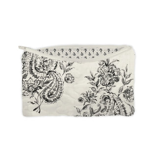 Ida Mae Home Cosmetic Bag Saddle Paisley Black Quilted Makeup Bag