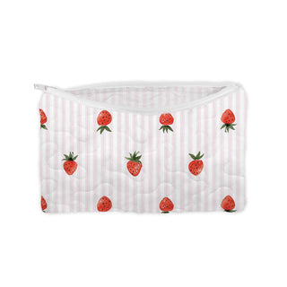 Ida Mae Home Cosmetic Bag Strawberry Crush Quilted Makeup Bag