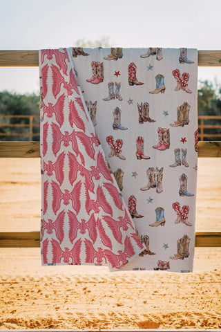 Ida Mae Home Blankets Thunderbird Boots Sand Quilt