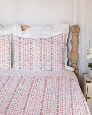 Ida Mae Home Blankets Wilshire Stripe Pink Quilt