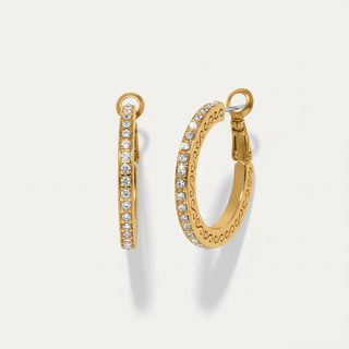 Meridian Eclipse Small Gold Hoop Earrings alternative angle product photo