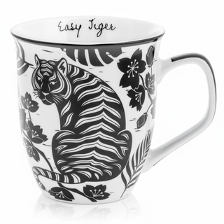 Tiger Boho Mug close-up showing tiger pattern and boho design